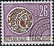 Monnaie gauloises - 0F26 bistre et violet